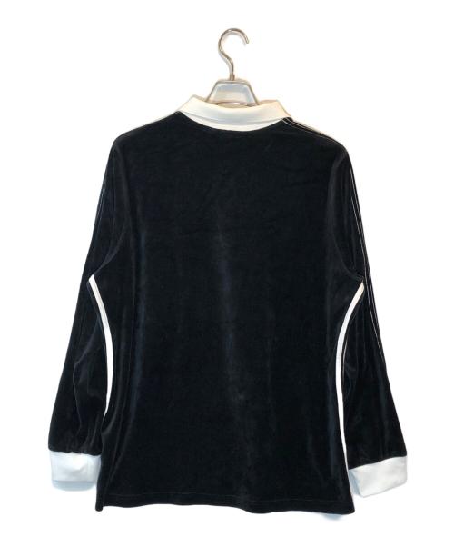 adidas（アディダス）adidas (アディダス) ALEXANDER WANG (アレキサンダーワン) Velour Logo Polo Long Sleeve Top ブラック サイズ:J 2XOの古着・服飾アイテム