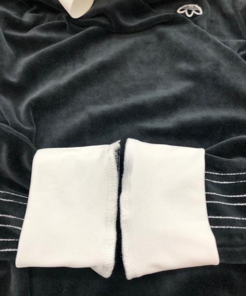 adidas（アディダス）adidas (アディダス) ALEXANDER WANG (アレキサンダーワン) Velour Logo Polo Long Sleeve Top ブラック サイズ:J 2XOの古着・服飾アイテム