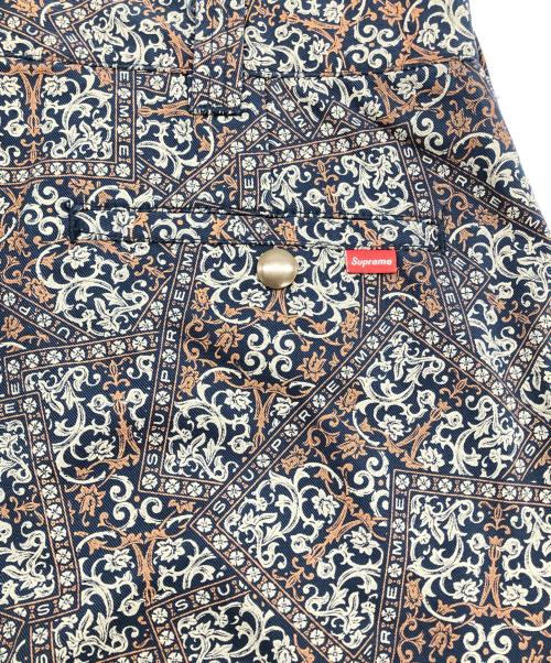 SUPREME（シュプリーム）Supreme (シュプリーム) Floral Cards Work Pant ネイビー サイズ:32の古着・服飾アイテム