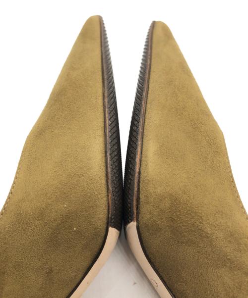 JIMMY CHOO（ジミーチュウ）JIMMY CHOO (ジミーチュウ) JCロゴ付きスエード・ポインテッドトゥ パンプス オリーブ サイズ:35の古着・服飾アイテム
