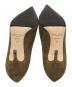中古・古着 JIMMY CHOO (ジミーチュウ) JCロゴ付きスエード・ポインテッドトゥ パンプス オリーブ サイズ:35：18000円
