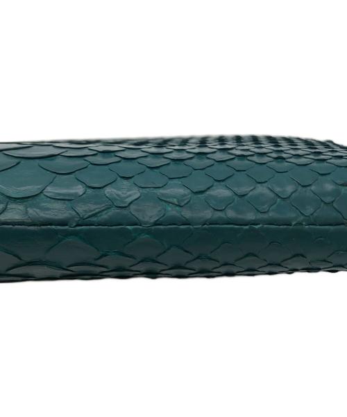 CELINE（セリーヌ）CELINE (セリーヌ) パイソンラウンドファスナー長財布 ブルー サイズ:下記参照の古着・服飾アイテム