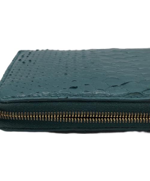 CELINE（セリーヌ）CELINE (セリーヌ) パイソンラウンドファスナー長財布 ブルー サイズ:下記参照の古着・服飾アイテム