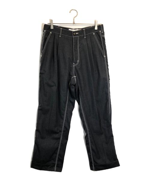 GANRYU（ガンリュウ）GANRYU (ガンリュウ) COMME des GARCONS (コムデギャルソン) ストライプパンツ グレー サイズ:SIZE Lの古着・服飾アイテム