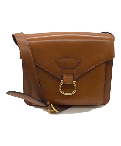 CELINE（セリーヌ）CELINE (セリーヌ) レザーショルダーバッグ ブラウンの古着・服飾アイテム