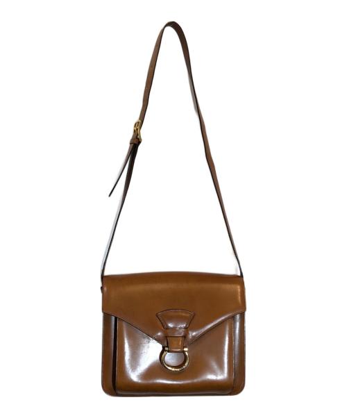 CELINE（セリーヌ）CELINE (セリーヌ) レザーショルダーバッグ ブラウンの古着・服飾アイテム