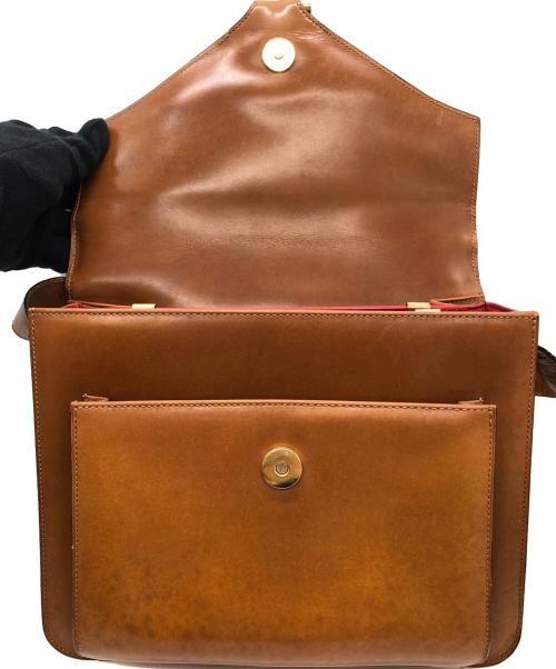 CELINE（セリーヌ）CELINE (セリーヌ) レザーショルダーバッグ ブラウンの古着・服飾アイテム