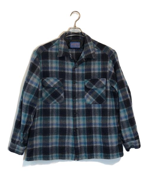 PENDLETON（ペンドルトン）PENDLETON (ペンドルトン) ウールチェックシャツ ネイビー×グリーン サイズ:SIZE XLの古着・服飾アイテム