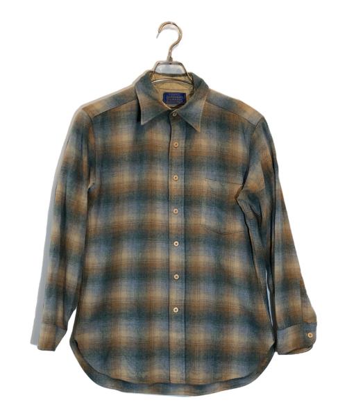 PENDLETON（ペンドルトン）PENDLETON (ペンドルトン) ウールシャツ グリーン×ブラウン サイズ:SIZE Mの古着・服飾アイテム