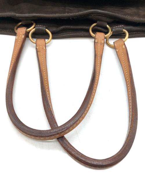 MIU MIU（ミュウミュウ）MIU MIU (ミュウミュウ) レザートートバッグ ブラウンの古着・服飾アイテム