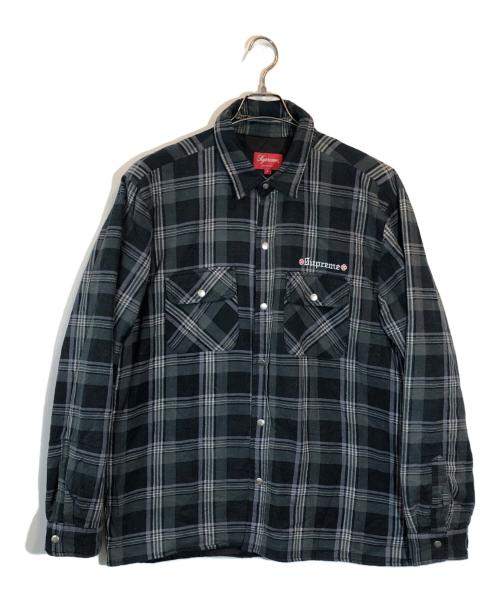 SUPREME（シュプリーム）Supreme (シュプリーム) Independent Quilted Flannel Shirt グレー サイズ:SIZE Lの古着・服飾アイテム