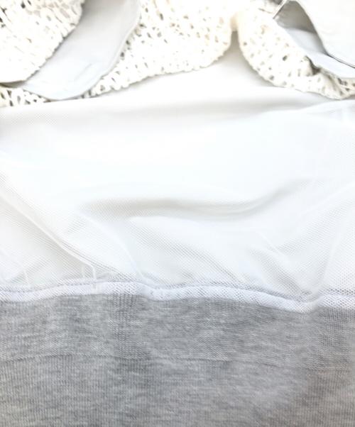 sacai（サカイ）sacai (サカイ) メッセージレースカットソー グレー×ホワイト サイズ:1の古着・服飾アイテム
