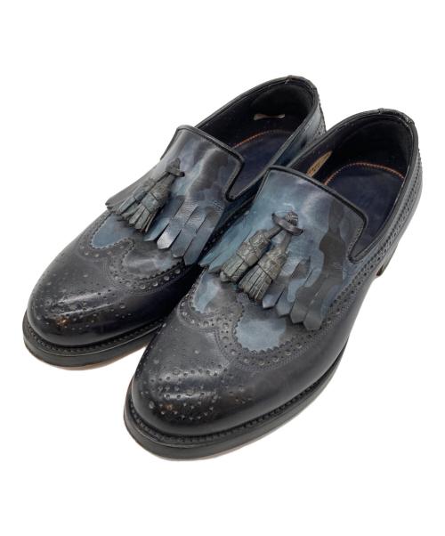 Santoni（サントーニ）Santoni (サントーニ) ウイングチップタッセルローファー ブラック サイズ:6の古着・服飾アイテム