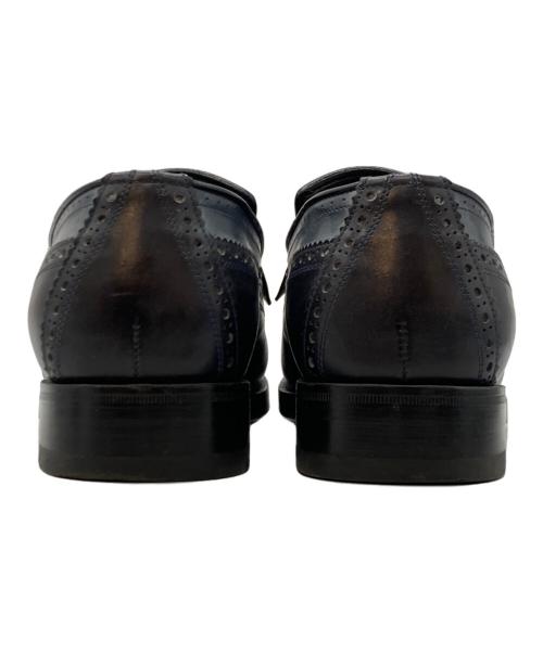 Santoni（サントーニ）Santoni (サントーニ) ウイングチップタッセルローファー ブラック サイズ:6の古着・服飾アイテム