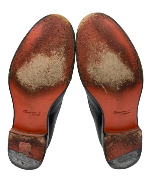 Santoni（サントーニ）Santoni (サントーニ) ウイングチップタッセルローファー ブラック サイズ:6の古着・服飾アイテム