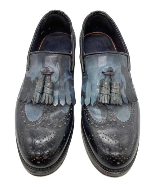 Santoni（サントーニ）Santoni (サントーニ) ウイングチップタッセルローファー ブラック サイズ:6の古着・服飾アイテム