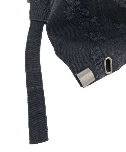 HELIOT EMIL（ヘリオットエミル）HELIOT EMIL (ヘリオットエミル) Distorted キャップ ブラックの古着・服飾アイテム