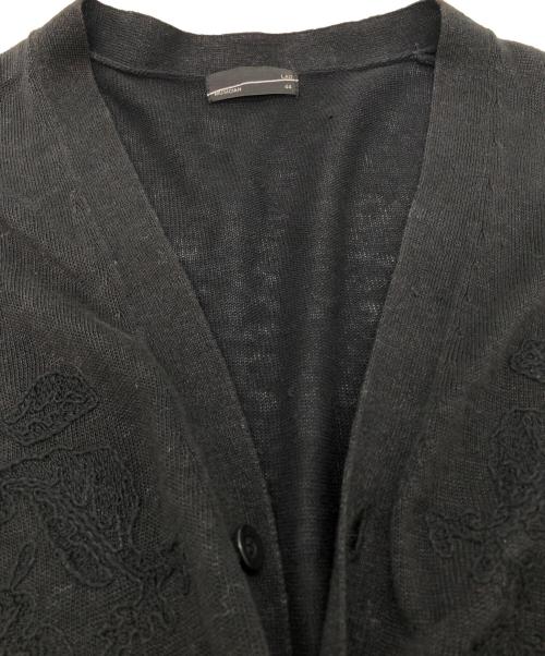 LAD MUSICIAN（ラッドミュージシャン）LAD MUSICIAN (ラッドミュージシャン) デザインニットカーディガン ブラック サイズ:SIZE 44の古着・服飾アイテム