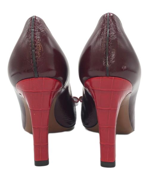 LOUIS VUITTON（ルイヴィトン）LOUIS VUITTON (ルイ ヴィトン) エナメルパンプス レッド×ボルドー サイズ:SIZE 34 1/2の古着・服飾アイテム