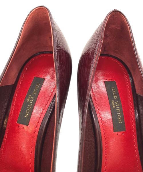 LOUIS VUITTON（ルイヴィトン）LOUIS VUITTON (ルイ ヴィトン) エナメルパンプス レッド×ボルドー サイズ:SIZE 34 1/2の古着・服飾アイテム