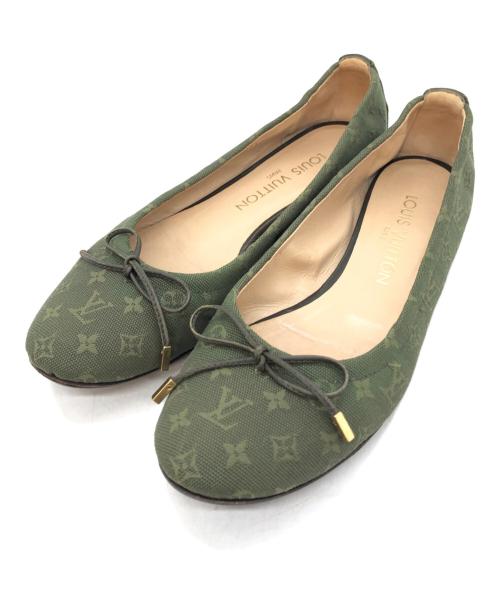 LOUIS VUITTON（ルイ ヴィトン）LOUIS VUITTON (ルイ ヴィトン) モノグラムバレエシューズ グリーン サイズ:SIZE 35の古着・服飾アイテム