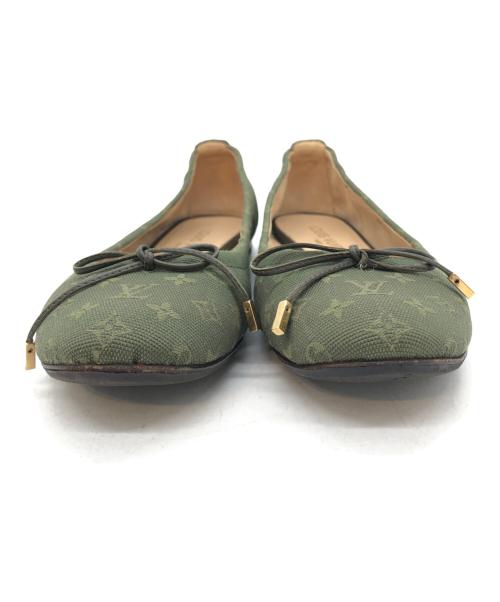 LOUIS VUITTON（ルイ ヴィトン）LOUIS VUITTON (ルイ ヴィトン) モノグラムバレエシューズ グリーン サイズ:SIZE 35の古着・服飾アイテム