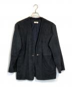 Ron Hermanロンハーマン）の古着「コンチョボタン スエードノーカラー テーラード ジャケット」｜ネイビー