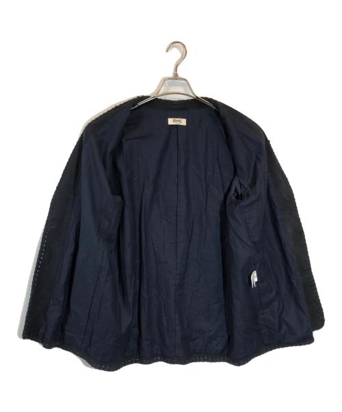 Ron Herman（ロンハーマン）Ron Herman (ロンハーマン) コンチョボタン スエードノーカラー テーラード ジャケット ネイビー サイズ:SIZE Mの古着・服飾アイテム