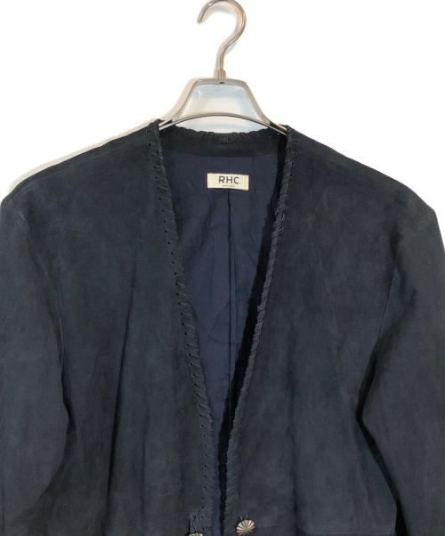 Ron Herman（ロンハーマン）Ron Herman (ロンハーマン) コンチョボタン スエードノーカラー テーラード ジャケット ネイビー サイズ:SIZE Mの古着・服飾アイテム