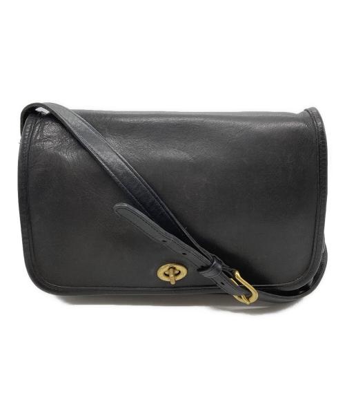 COACH（コーチ）COACH (コーチ) レザーショルダーバッグ ブラックの古着・服飾アイテム
