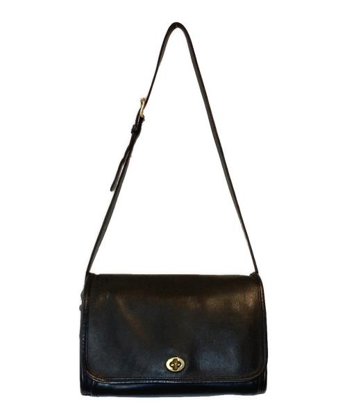 COACH（コーチ）COACH (コーチ) レザーショルダーバッグ ブラックの古着・服飾アイテム