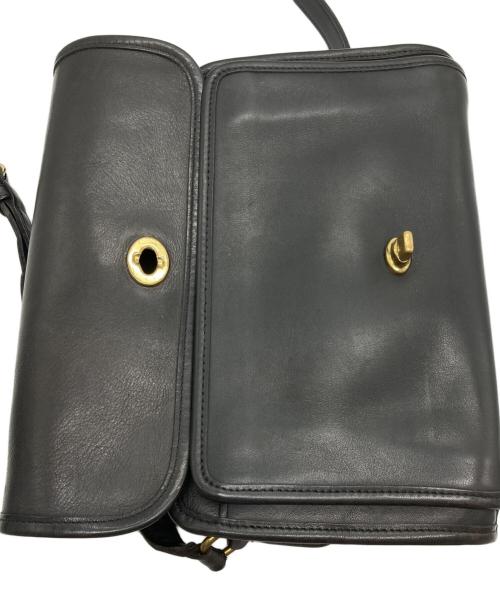 COACH（コーチ）COACH (コーチ) レザーショルダーバッグ ブラックの古着・服飾アイテム