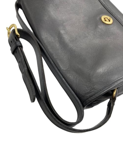 COACH（コーチ）COACH (コーチ) レザーショルダーバッグ ブラックの古着・服飾アイテム