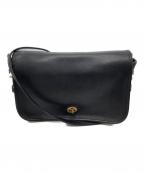 COACHコーチ）の古着「ターンロックレザーショルダーバッグ」｜ブラック