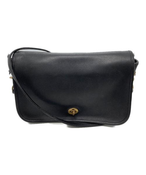 COACH（コーチ）COACH (コーチ) ターンロックレザーショルダーバッグ ブラックの古着・服飾アイテム