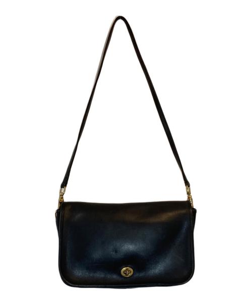 COACH（コーチ）COACH (コーチ) ターンロックレザーショルダーバッグ ブラックの古着・服飾アイテム