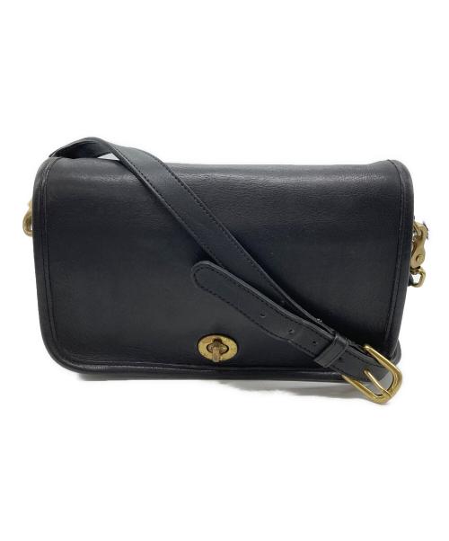 COACH（コーチ）COACH (コーチ) レザーショルダーバッグ ブラックの古着・服飾アイテム