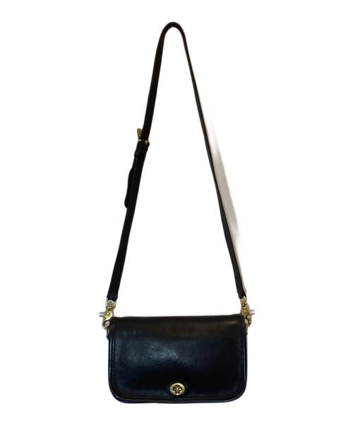 COACH（コーチ）COACH (コーチ) レザーショルダーバッグ ブラックの古着・服飾アイテム