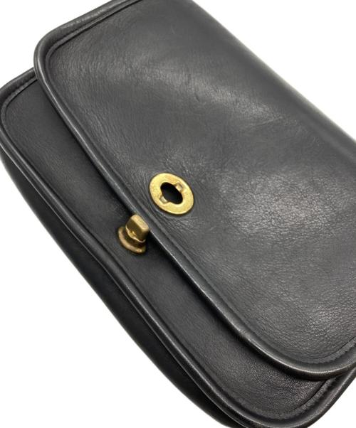 COACH（コーチ）COACH (コーチ) レザーショルダーバッグ ブラックの古着・服飾アイテム