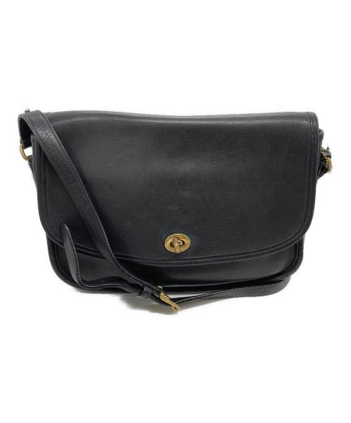 COACH（コーチ）COACH (コーチ) レザーショルダーバッグ ブラックの古着・服飾アイテム