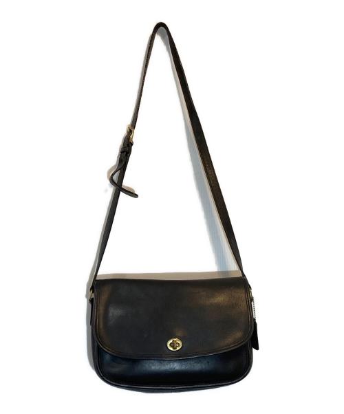 COACH（コーチ）COACH (コーチ) レザーショルダーバッグ ブラックの古着・服飾アイテム