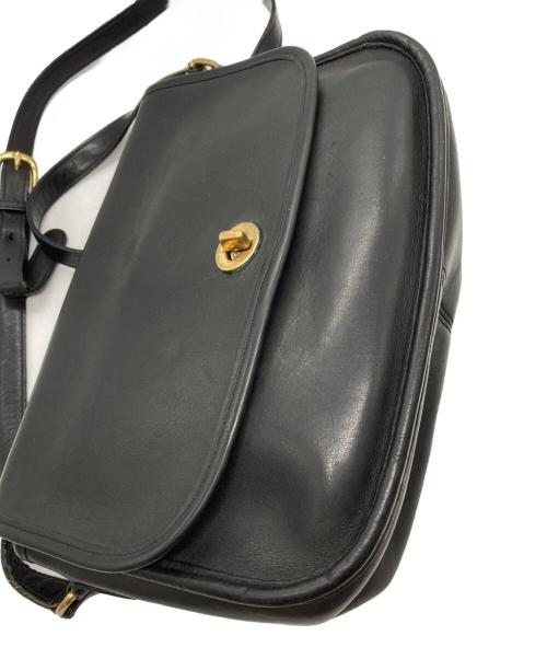 COACH（コーチ）COACH (コーチ) レザーショルダーバッグ ブラックの古着・服飾アイテム