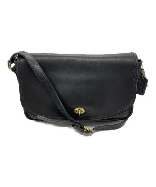 COACH（コーチ）COACH (コーチ) レザーショルダーバッグ ブラックの古着・服飾アイテム