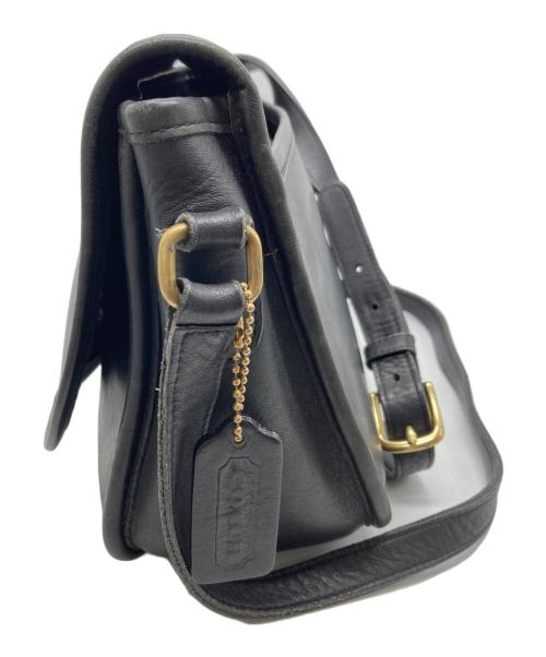 COACH（コーチ）COACH (コーチ) レザーショルダーバッグ ブラックの古着・服飾アイテム