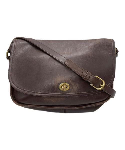COACH（コーチ）COACH (コーチ) レザーショルダーバッグ ブラウンの古着・服飾アイテム