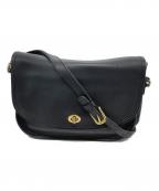 COACHコーチ）の古着「レザーショルダーバッグ」｜ブラック