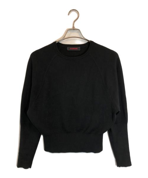 CABAN（キャバン）CABaN (キャバン) コットンカシミヤ クルーネックラグランスリーブプルオーバー ブラック サイズ:SIZE FREEの古着・服飾アイテム