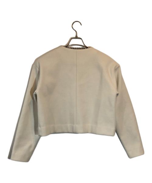 SEVEN TEN by MIHO KAWAHITO（セブン テン バイ ミホ カワヒト）SEVEN TEN by MIHO KAWAHITO (セブン テン バイ ミホ カワヒト) ポコポコトリムウールレットジャケット アイボリー サイズ:SIZE Sの古着・服飾アイテム