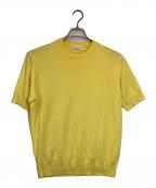 FILIPPO DE LAURENTIISフィリッポ・デ・ローレンティス）の古着「フィリッポ デ ローレンティス / ギザ コットン リブ クルーネック ニット」｜イエロー