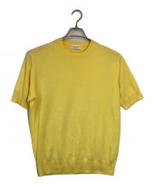 FILIPPO DE LAURENTIIS（フィリッポ・デ・ローレンティス）の古着「フィリッポ デ ローレンティス / ギザ コットン リブ クルーネック ニット」｜イエロー